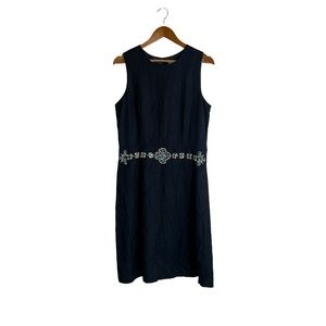 Jessica Howard black linen blend embellished dress